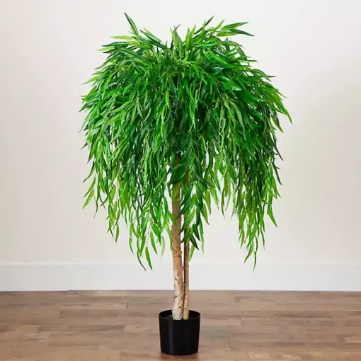 Real Touch Willow Tree in Black Planter, 4 ft.