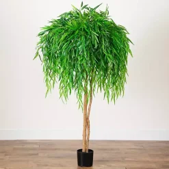 Real Touch Willow Tree in Black Planter, 5 ft.