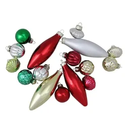 Red & Green Traditional Christmas Ornament Set