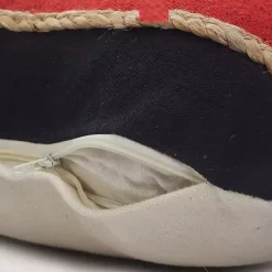 Red & Navy Nautical Rope Lumbar Pillow