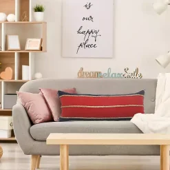 Red & Navy Nautical Rope Lumbar Pillow