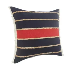 Red & Navy Nautical Rope Throw Pillow. 20x20