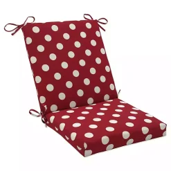 Red & White Polka Dot Outdoor Chair Cushion