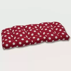 Red & White Polka Dot Outdoor Settee Cushion