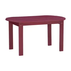 Red Acacia Wood Oval Adirondack Coffee Table