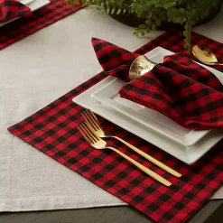 Red and Black Gingham Placemats, Set of 4