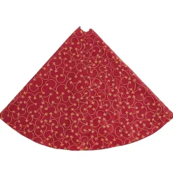 Red and Gold Emboidered Tree Skirt