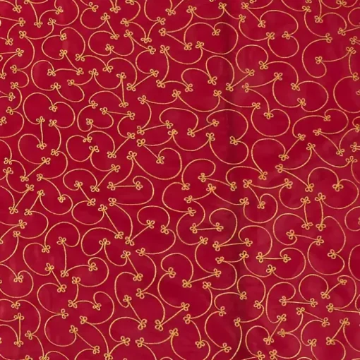 Red and Gold Emboidered Tree Skirt