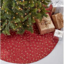 Red and Gold Emboidered Tree Skirt
