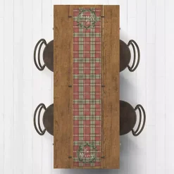Red and Green Plaid Be Merry Table Runner