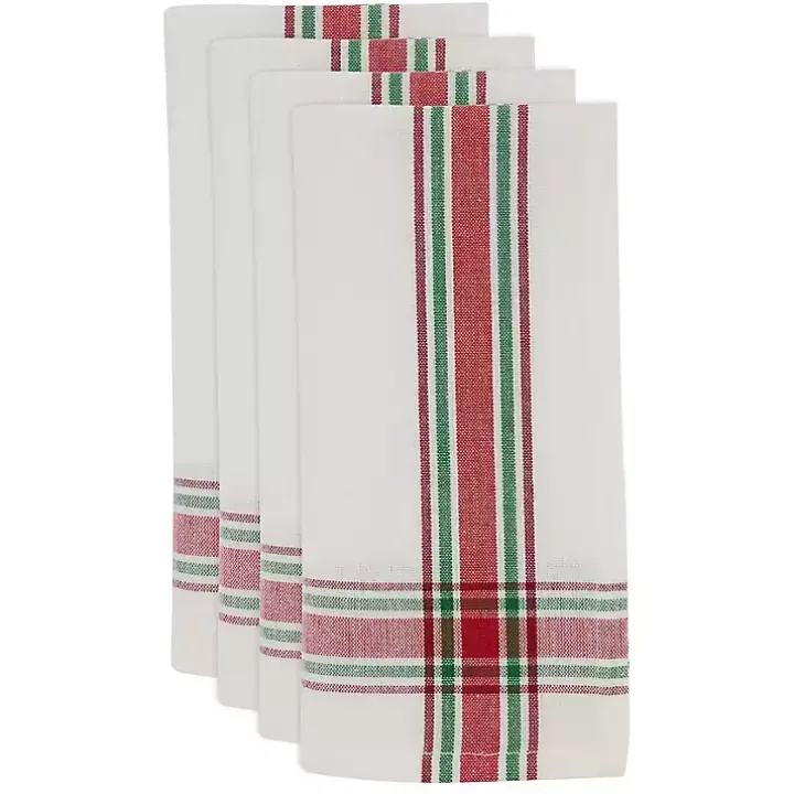 Red and Green Plaid Napkins, Set of 4