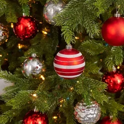 Red and Silver Shatterproof Ornaments, Set of 64