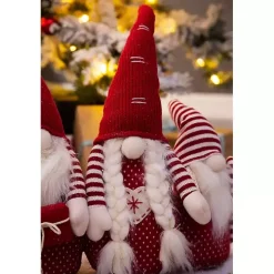 Red and White Plush Gnome Decoration