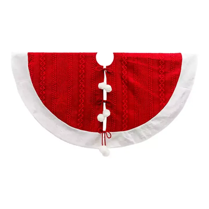 Red and White Pom Pom Tree Skirt