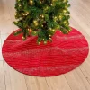 Red and White Stitching Christmas Tree Skirt