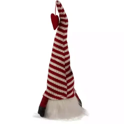Red and White Striped LED Valentine Gnome