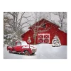 Red Barn Red Truck Canvas Art Print