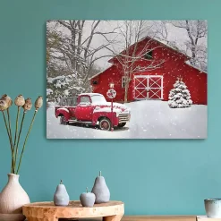 Red Barn Red Truck Canvas Art Print