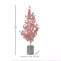 Red Berry Christmas Arrangement in Metal Pot