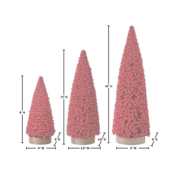 Red Berry Cone Christmas Trees, Set of 3