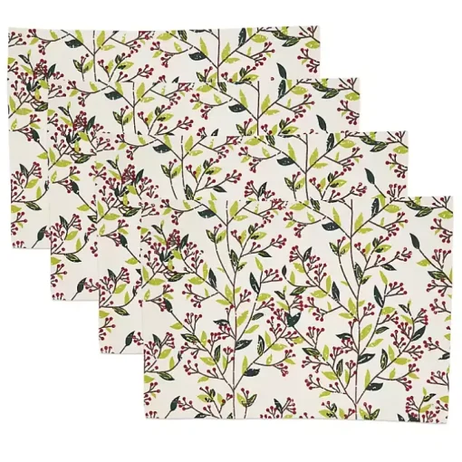 Red Berry Delight Cotton Placemats, Set of 4