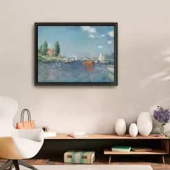 Red Boats, Argenteuil Framed Canvas Art Print