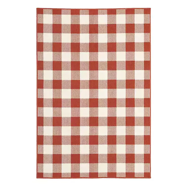Red Buffalo Check Outdoor Area Rug, 5x7