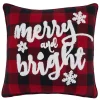Red Buffalo Plaid Merry & Bright Christmas Pillow