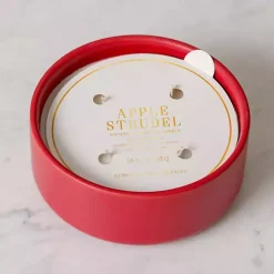 Red Ceramic Apple Strudel 4-Wick Jar Candle