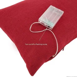 Red Christmas Tree LED Accent Pillow