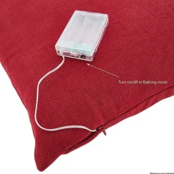 Red Christmas Tree LED Square Pillow