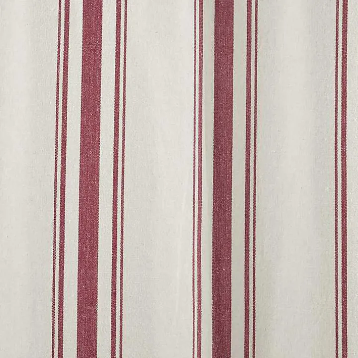 Red Farmhouse Stripe Curtain Panels, Set of 2