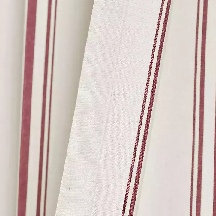 Red Farmhouse Stripe Curtain Panels, Set of 2