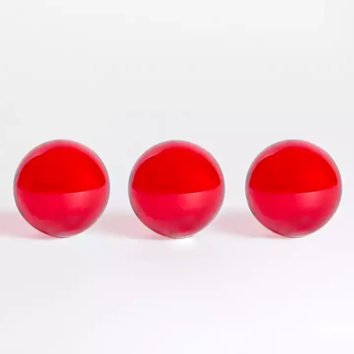 Red Glass Orbs, Set of 3