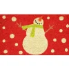 Red Happy Snowman Doormat