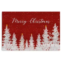 Red Merry Christmas Forest Canvas Art Print, 16x24