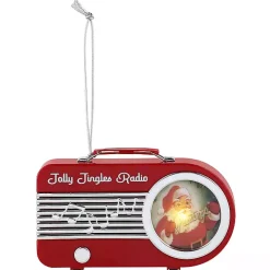 Red Mini Radio LED Christmas Ornament