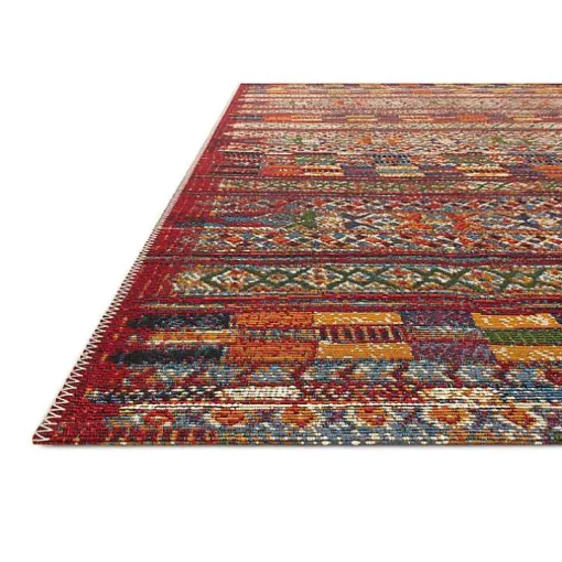 Red Multicolor Southwestern Outdoor Area Rug, 7x11