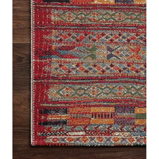 Red Multicolor Southwestern Outdoor Area Rug, 7x11