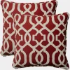 Red New Geometric Outdoor Pillows, Set of 2