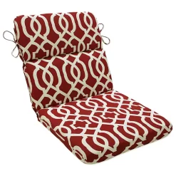 Red New Geometric Round Edge Outdoor Chair Cushion