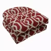 Red New Geometric Wicker Chair Cushions, Set of 2
