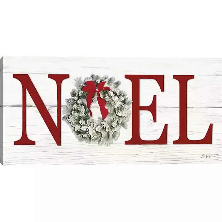 Red Noel Wreath Canvas Art Print