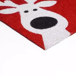 Red Peeking Reindeer Doormat
