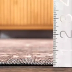 Red Persian Medallion Washable Area Rug, 3x5