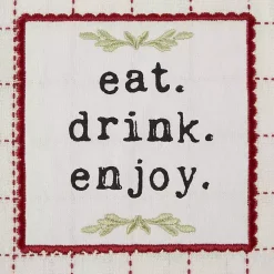 Red Plaid Eat Drink Enjoy 4-pc. Dish Towel Set