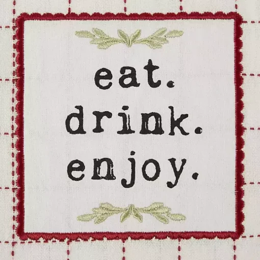 Red Plaid Eat Drink Enjoy 4-pc. Dish Towel Set