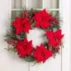 Red Poinsettia Christmas Wreath