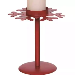 Red Snowflake Christmas Candle Holders, Set of 2