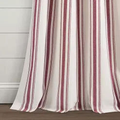 Red Stripe Farmhouse Curtain Panel Set, 95 in.